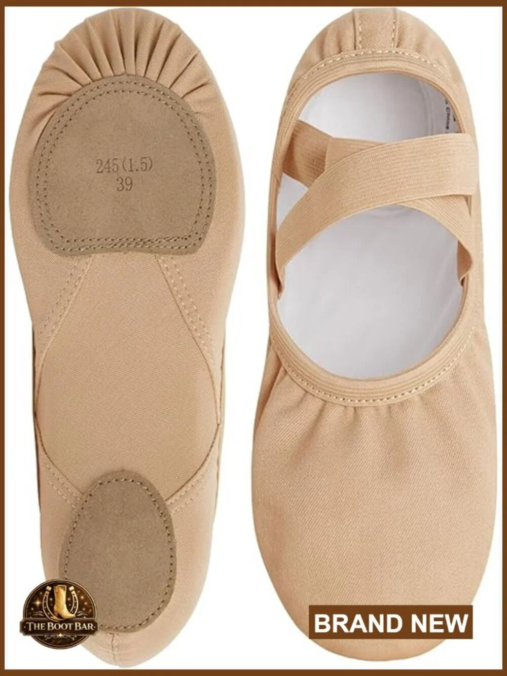 Split Sole Ballet Flats, Stretchy Suede Leather, Size 4-8.5, Dance Yoga